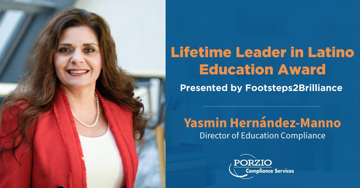 Yasmin Hernández-Manno Receives Lifetime Leader in Latino Education Award